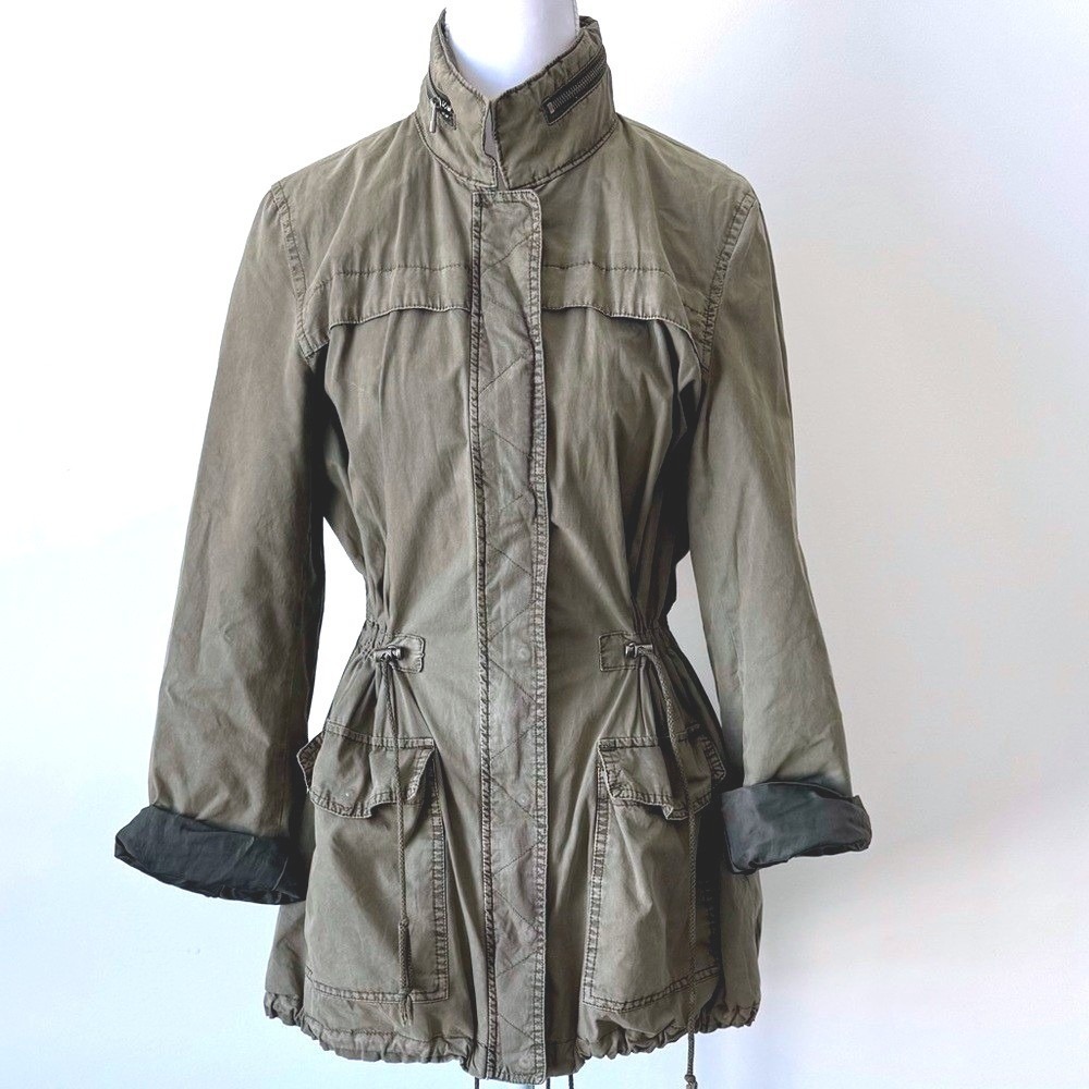 Army Green Utility Jacket Coat G.H. Bass & Co. Sz S